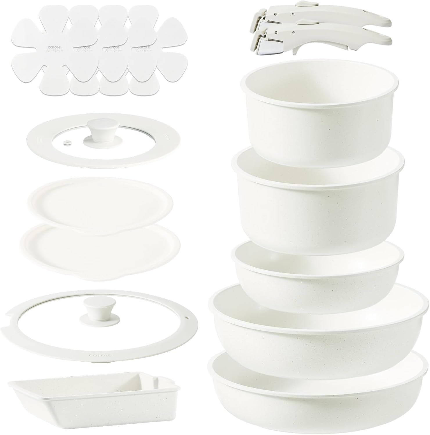 CAROTE カローテ アイスクリームシリーズ フライパンセット IH対応 取っ手の取れる